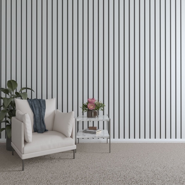 Ekena Millwork 94H x 3/8T Adjustable PVC Slat Wall Panel Kit w/ 3W Slats, Unfinished contains 15 Slats SWP60X94X0375UN - main